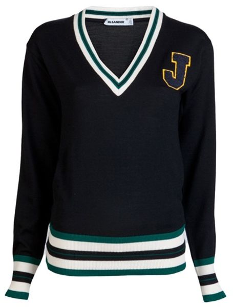 Jil Sander J Stripe Sweater in Black - Lyst