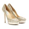 Jimmy Choo Cosmic Glitter Platform Pumps in Gold - Lyst