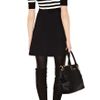 Karen Millen Stripe Polo Knit Dress in Black - Lyst