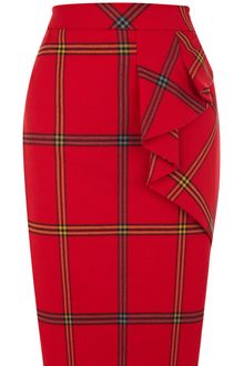 Karen Millen Graphic Check Collection Skirt - Lyst