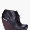 Lanvin Black Leather Wooden Wedges in Black - Lyst