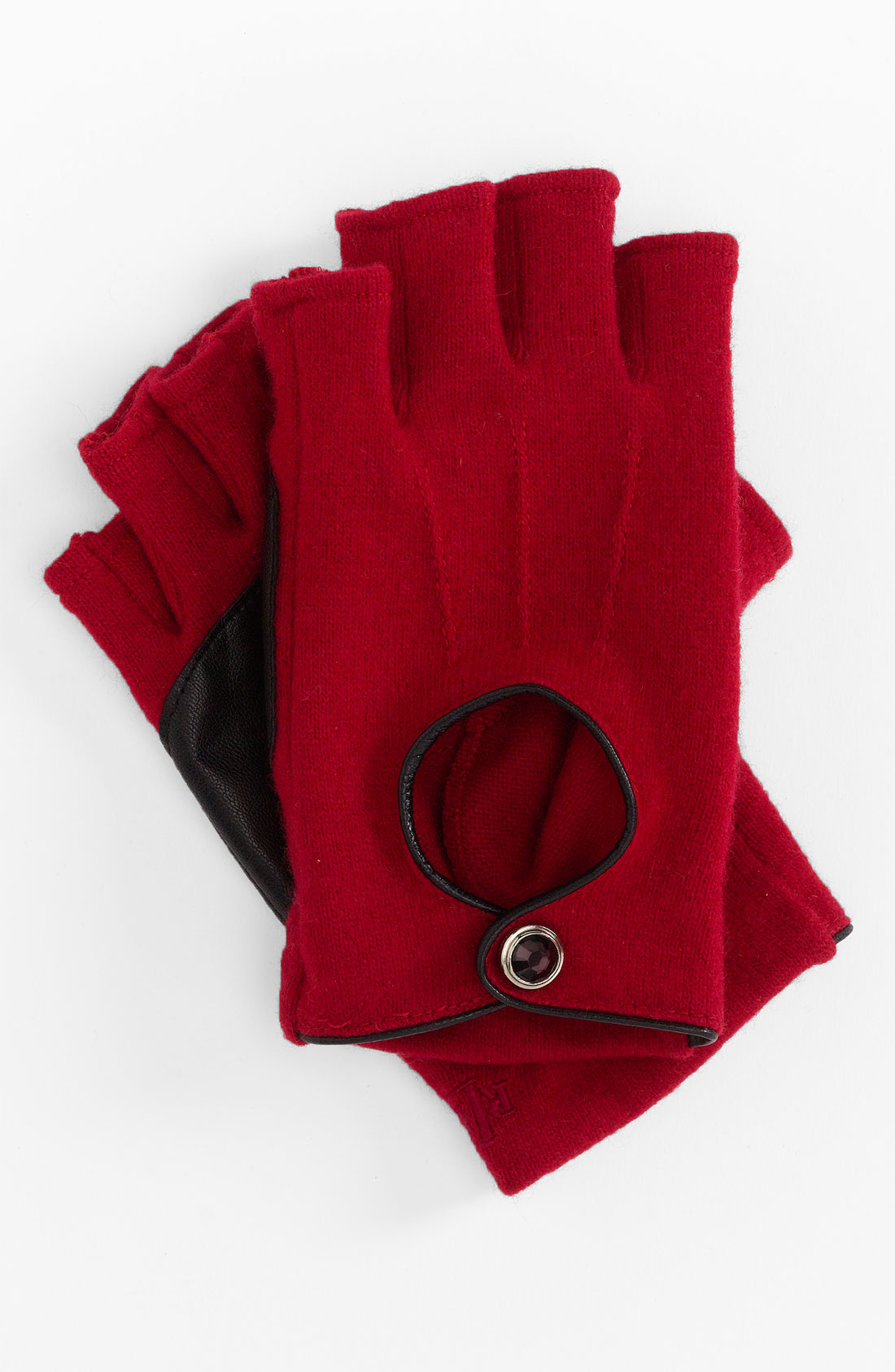 Lauren By Ralph Lauren Fingerless Driving Gloves in Red (rich red
