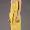 Lela Rose Crystal Embroidered Dress in Yellow (marigold) - Lyst