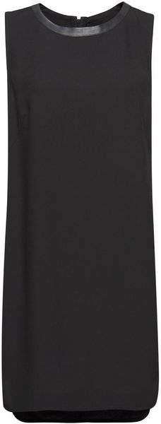 Mango Leather Effect Panels Dress - Lyst
