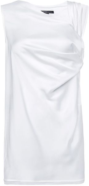Mango Draped Top - Lyst