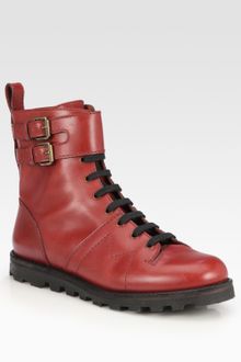 Marc By Marc Jacobs Leather Laceup Buckle Ankle Boots - Lyst
