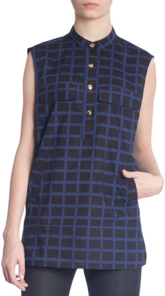 Marni Sleeveless Grid Tunic in Black - Lyst