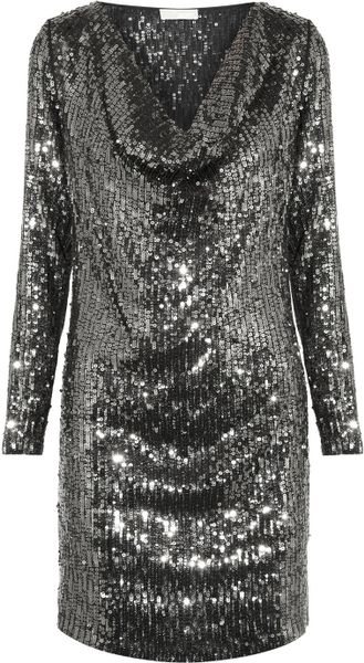 Michael by Michael Kors Draped Sequined Dress - Lyst