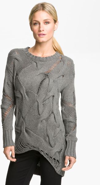 Michael By Michael Kors Mixed Stitch Sweater in Gray (pearl heather) - Lyst