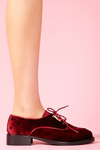 Nasty Gal Nita Velvet Oxford Starstruck - Lyst