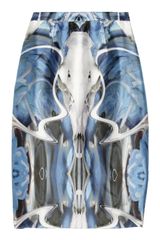 Prabal Gurung Printed Silk and Cotton blend Pencil Skirt