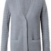 Proenza Schouler Ribbed Merino Wool Cardigan in Gray (grey) - Lyst