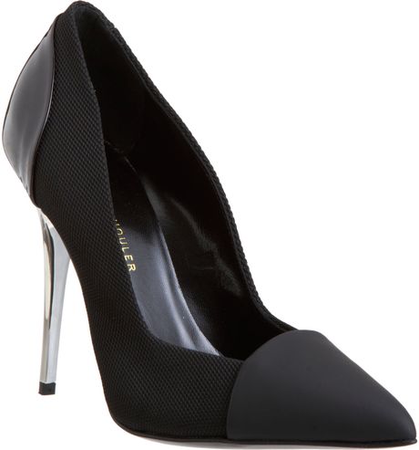 Proenza Schouler Combo Pointed Toe Pump in Black (silver) - Lyst