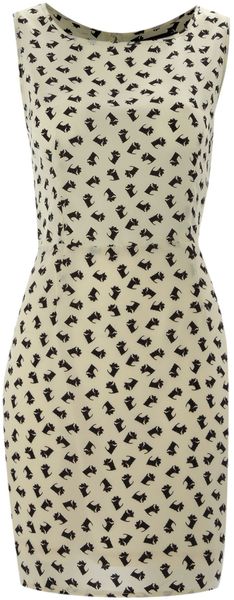Pussycat Dog Print Fitted Open Back Dress - Lyst