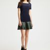 Sachin & Babi Robbie Chiffon Leather Dress in Blue (midnight) - Lyst