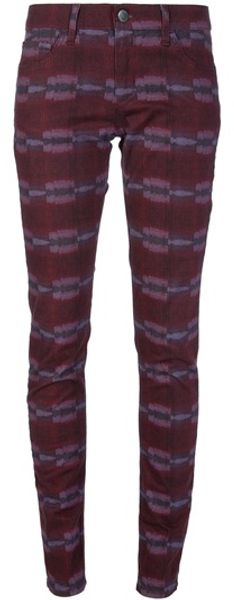 See By Chloé Printed Skinny Jean in Purple (burgundy) - Lyst