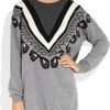 Stella Mccartney Intarsia Wool Sweater Dress in Gray - Lyst