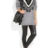 Stella Mccartney Intarsia Wool Sweater Dress in Gray - Lyst