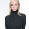 T By Alexander Wang Chunky Half Cardigan Cropped Turtleneck in Gray - Lyst