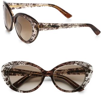 Valentino Lace Catseye Acetate Sunglasses - Lyst
