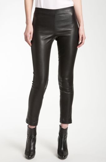 Vince Crop Leather Legging - Lyst