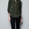 Zara Studded Camouflage Shirt in Green - Lyst