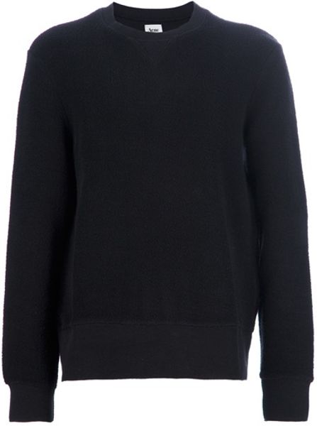 Acne Crewneck Sweater in Black for Men - Lyst