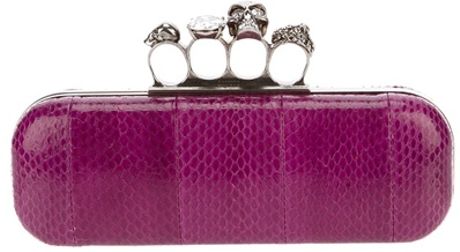 Alexander Mcqueen Knuckle Duster Clutch in Purple - Lyst