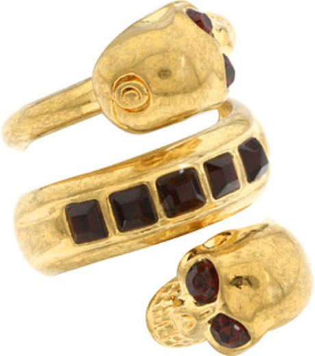 Alexander Mcqueen Twin Ring Ottone in Gold (s) - Lyst