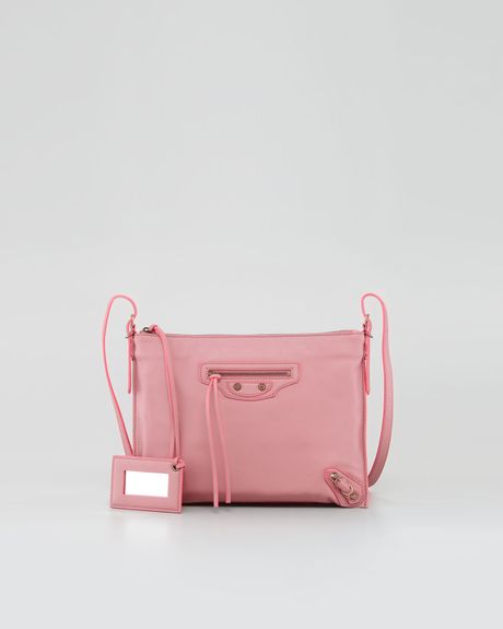 Balenciaga Papier Leather Crossbody Rose Anglaise in Pink (rose anglaise) - Lyst