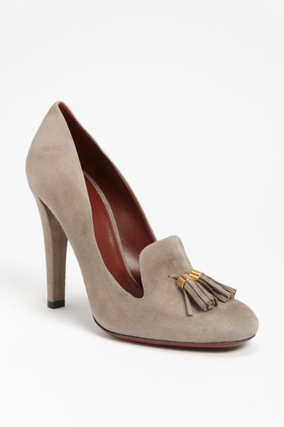 Gucci Mischa Loafer Pump in Gray (beige) - Lyst