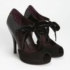 Gucci Velvet Ribbon Open Toe Pump in Black - Lyst