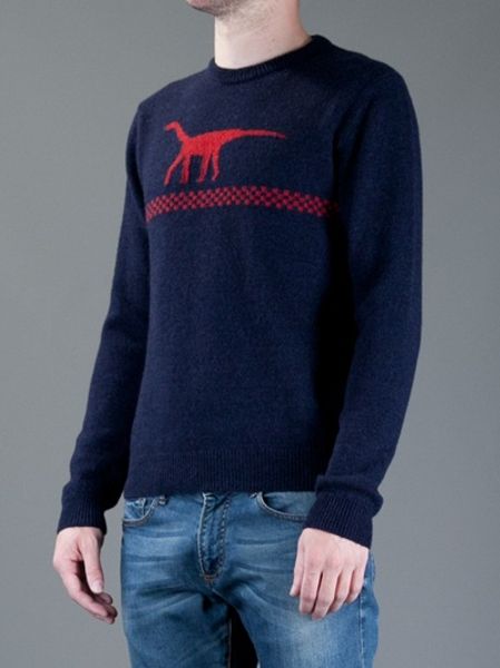 Jil Sander Dinosaur Sweater in Blue for Men (navy) | Lyst