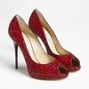 Jimmy Choo Quiet Glitter Pump in Red - Lyst