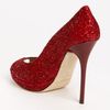 Jimmy Choo Quiet Glitter Pump in Red - Lyst