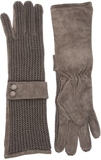 Love Asos Suede and Knit Long Gs with Cuff Detail - Lyst