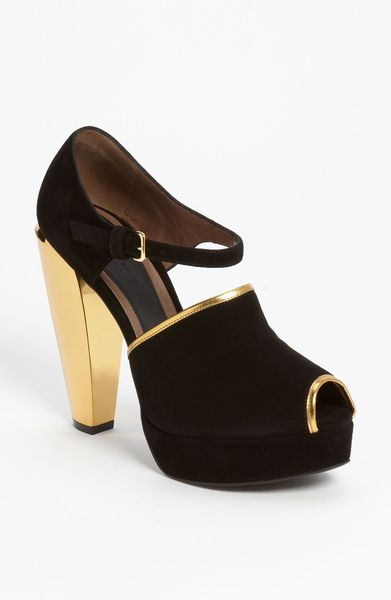 Marni Mary Jane Sandal in Black (black/ gold) - Lyst
