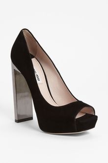 Miu Miu Embellished Heel Pump - Lyst