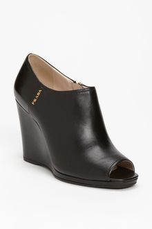 Prada Peep Toe Wedge - Lyst