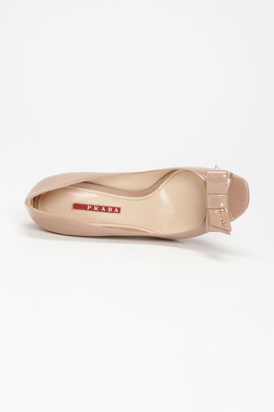 prada nude wedge