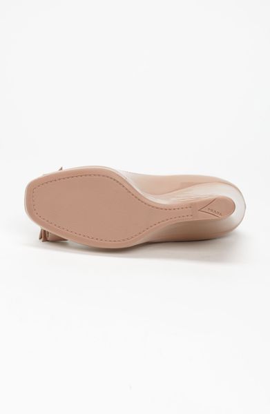 prada nude wedge