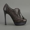 Yves Saint Laurent Laceup Pump in Gray (grey) - Lyst