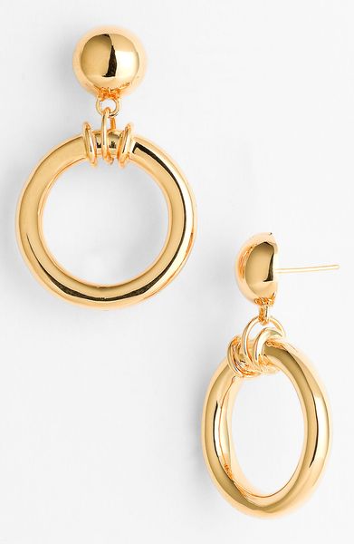 Tory Burch Rings Frontal Hoop Earrings in Gold - Lyst
