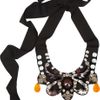 Lanvin Embellished Bib Necklace in Black (multicolored) - Lyst
