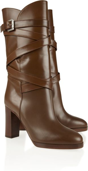 Michael Kors Buckled Leather Boots - Lyst