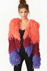 Nasty Gal Fuse Shag Jacket Ombre