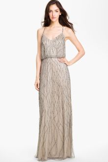 Adrianna Papell Beaded Mesh Blouson Gown - Lyst