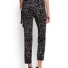 Mango Printed Tapered Trousers in Black - Lyst