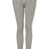 Moto Stripe Leigh Jeans in White (black/white) - Lyst