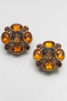 Oscar de la Renta Faceted Clipon Cluster Earrings - Lyst